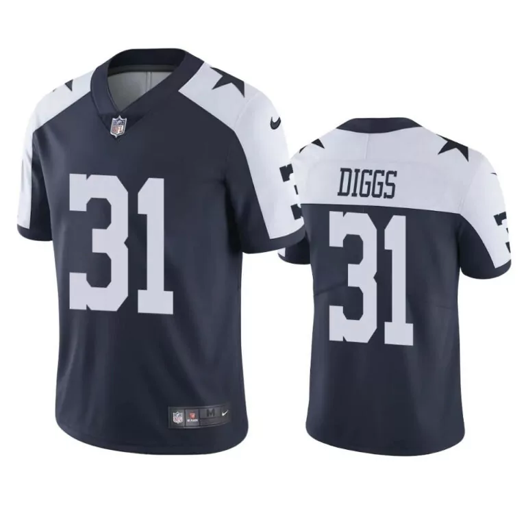 Trevon Diggs 31 Dallas Cowboys Jersey Navy Blue Men White Alternate Vapor