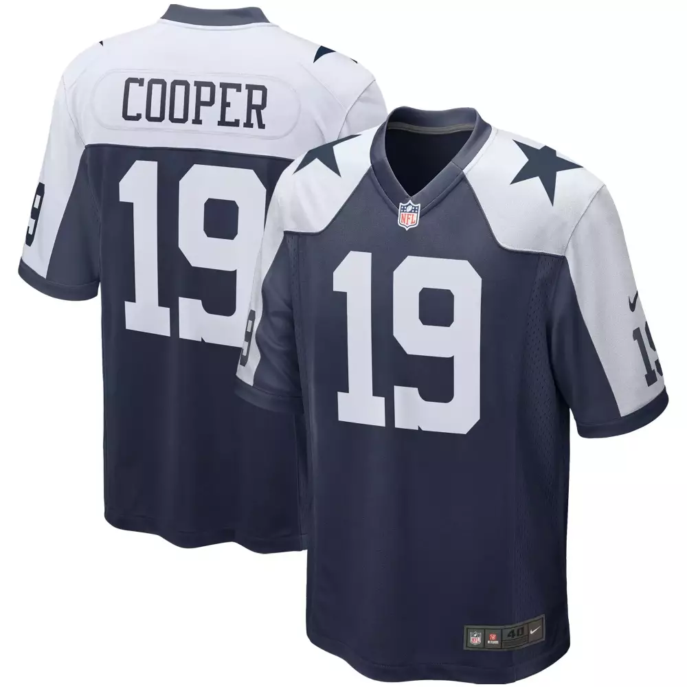 Amari Cooper 19 Dallas Cowboys Jersey Navy Men Apparel White Alternate Game