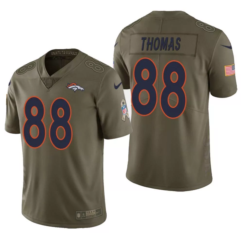 Demaryius Thomas 88 Jersey Olive Denver Broncos Salute To Service American Flag Men