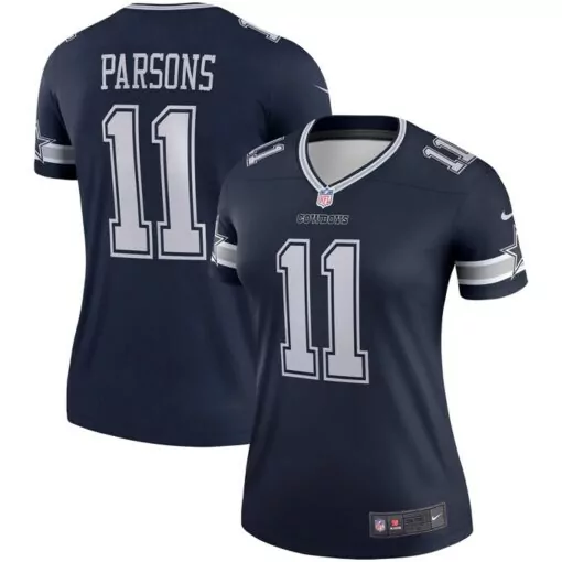 Micah Parsons 11 Dallas Cowboys Jersey Navy Blue Women Standard White Silver