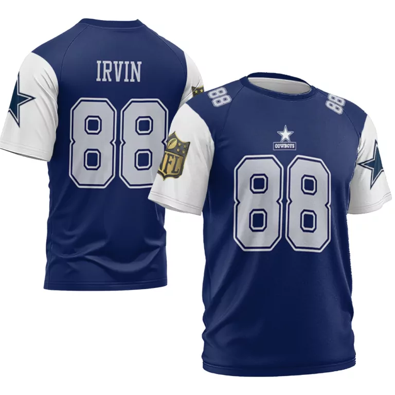 Michael Irvin 88 Cowboys Jersey Navy Blue Men White Throwback Limited Vapor V2