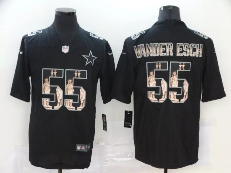 Leighton Vander 55 Dallas Cowboys Jersey Black Men Player White Silver