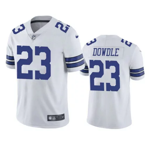 Rico Dowdle 23 Dallas Cowboys Jersey White Men Replica Blue Silver Vapor Stitched