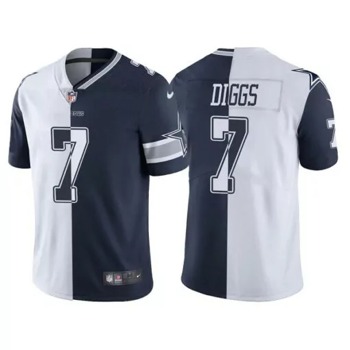 Trevon Diggs 7 Dallas Cowboys Jersey Navy Blue Men Split Design White Vapor Stitched
