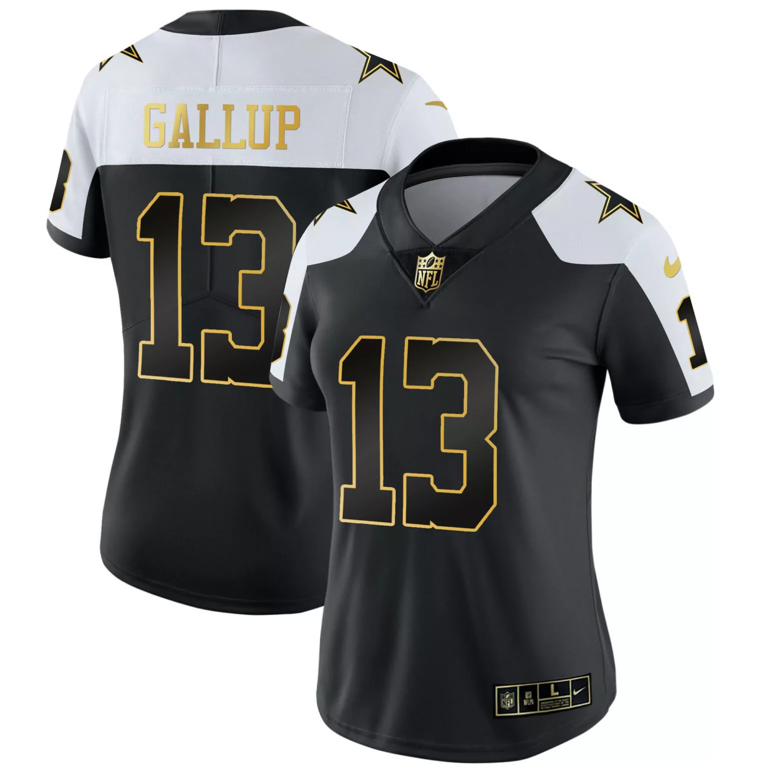 Michael Gallup 13 Dallas Cowboys Jersey Black Men Replica Alternate White Gold Throwback