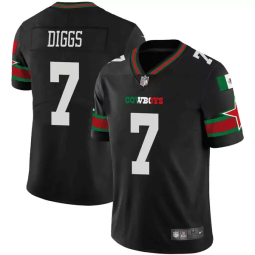 Trevon Diggs 7 Cowboys Jersey Black Mexico Flag Men Green Red White Vapor Limited