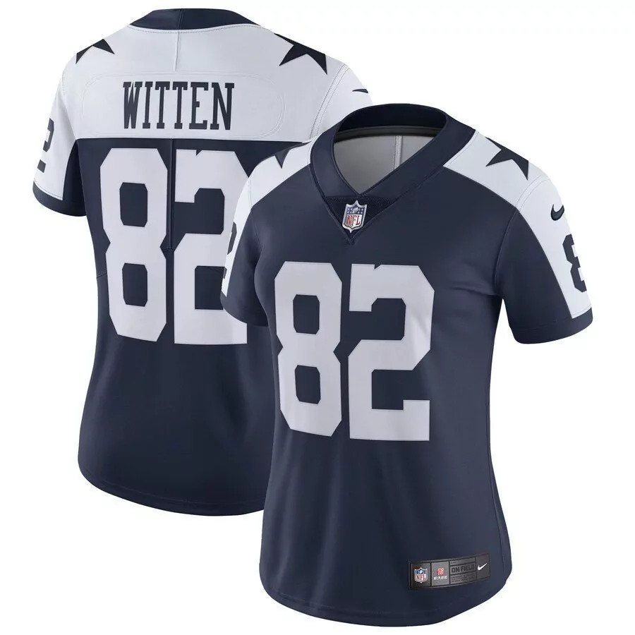 Jason Witten 82 Dallas Cowboys Jersey Navy Blue Women Player White Alternate Vapor