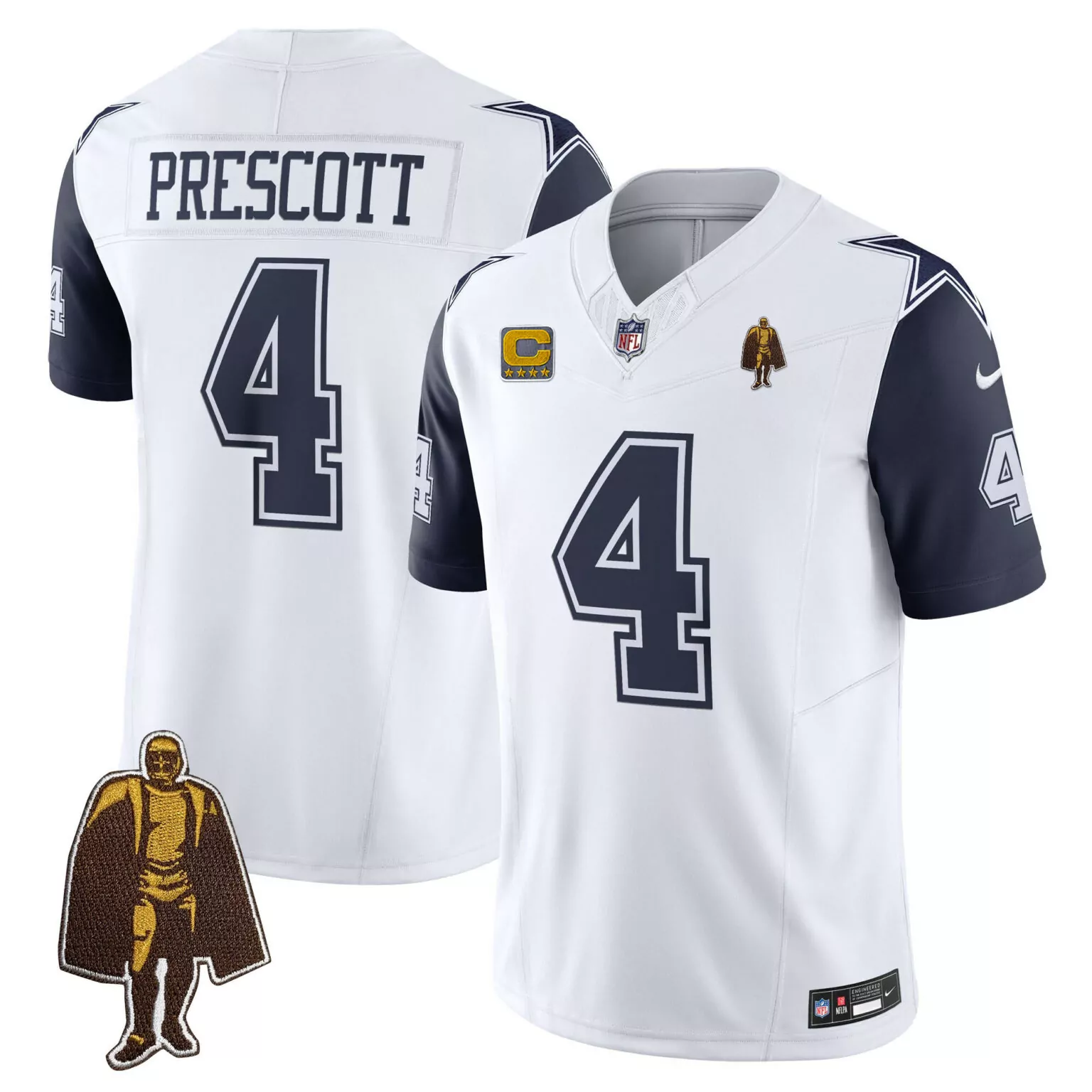 Dak Prescott 4 Dallas Cowboys Jersey White Star Wars Cfl Commissioner's Trophy Men