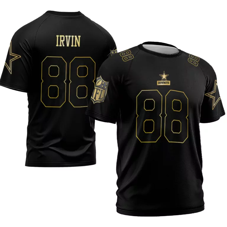 Michael Irvin 88 Cowboys Jersey Black Men Gold Throwback Limited Vapor V2