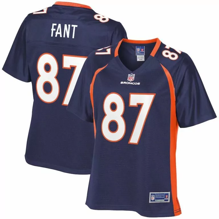Noah Fant 87 Denver Broncos Jersey Navy Men Authentic Orange White Pro Alternate