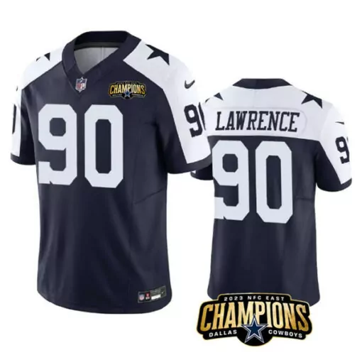 Demarcus Lawrence 90 Jersey Navy 2023 NFC East Champions Dallas Cowboys Men White