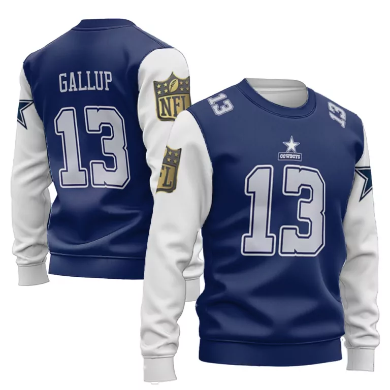 Michael Gallup 13 Cowboys Jersey Navy Blue 2023 Men Pullover White Throwback Limited