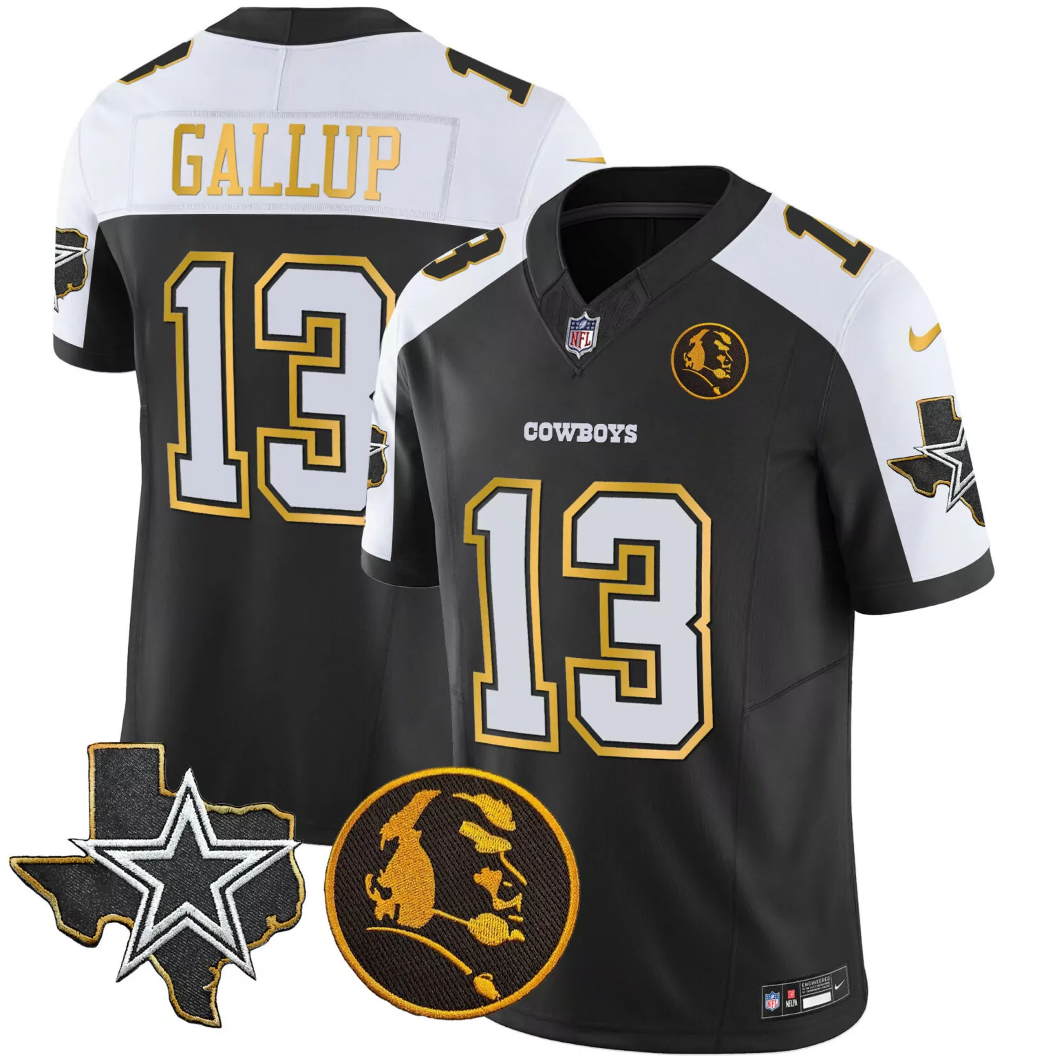 Michael Gallup 13 Cowboys Jersey Black Texas Star Men Official White Gold Alternate