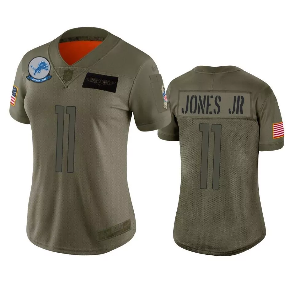 Marvin Jones Jr. 11 Detroit Lions Jersey Olive Salute To Service American Flag Men