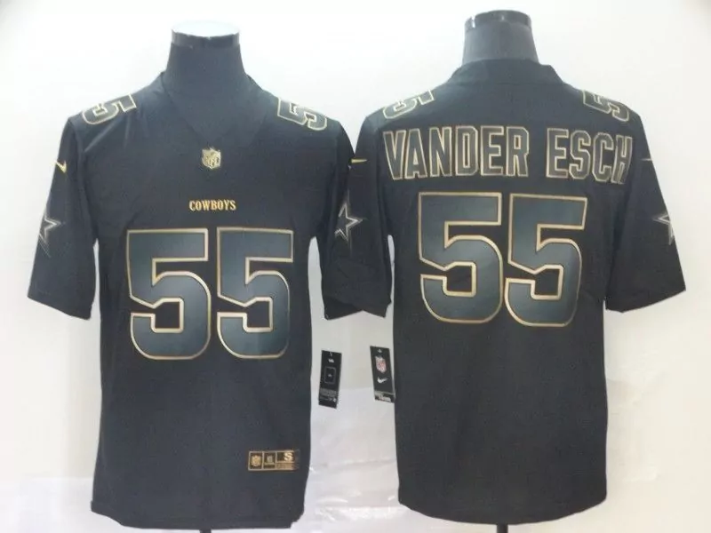 Leighton Vander 55 Dallas Cowboys Jersey Black Men American Gold