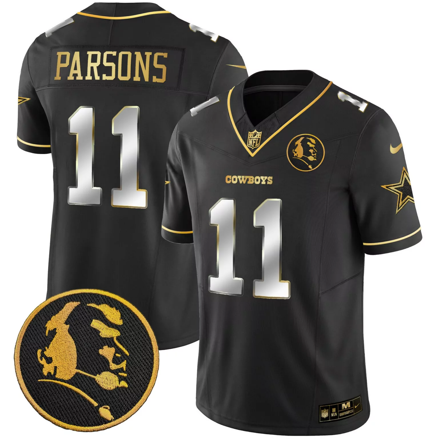 Micah Parsons 11 Cowboys Jersey Black Navy And Gold Men Alternate All Stitched