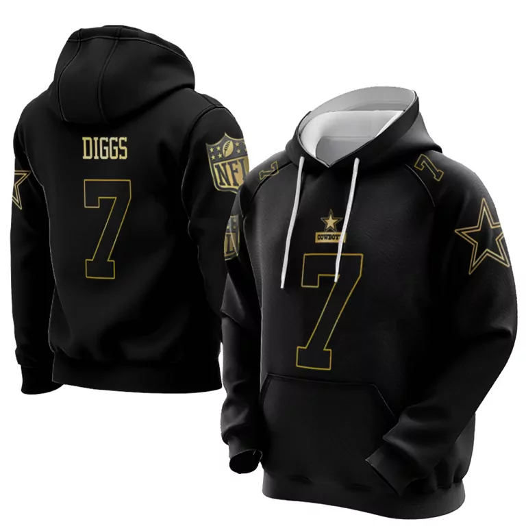 Trevon Diggs 7 Cowboys Jersey Black Men Hoodie Gold Throwback Limited Vapor V2