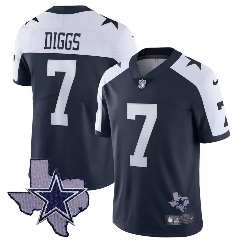Trevon Diggs 7 Dallas Cowboys Jersey Navy Blue Texas Shape Star Men White Alternate