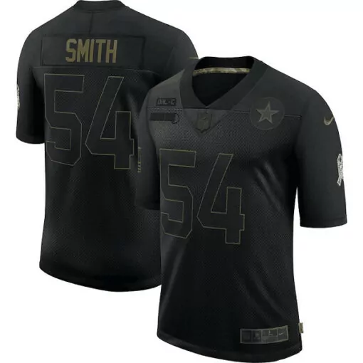Jaylon Smith 54 Dallas Cowboys Jersey Black Salute To Service Camo Detail Collar