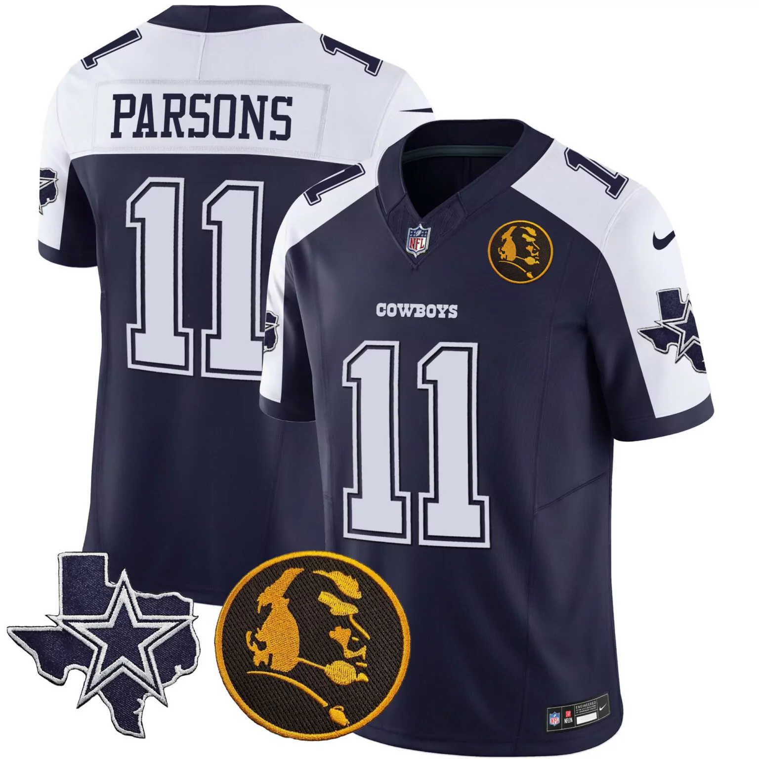 Micah Parsons 11 Dallas Cowboys Jersey Navy Texas Star Cowboys' Original Helmet Men