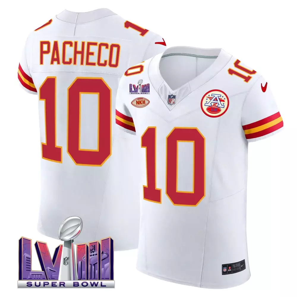 Isiah Pacheco 10 Jersey White Super Bowl Lviii Kansas City Chiefs Nkh Men Player
