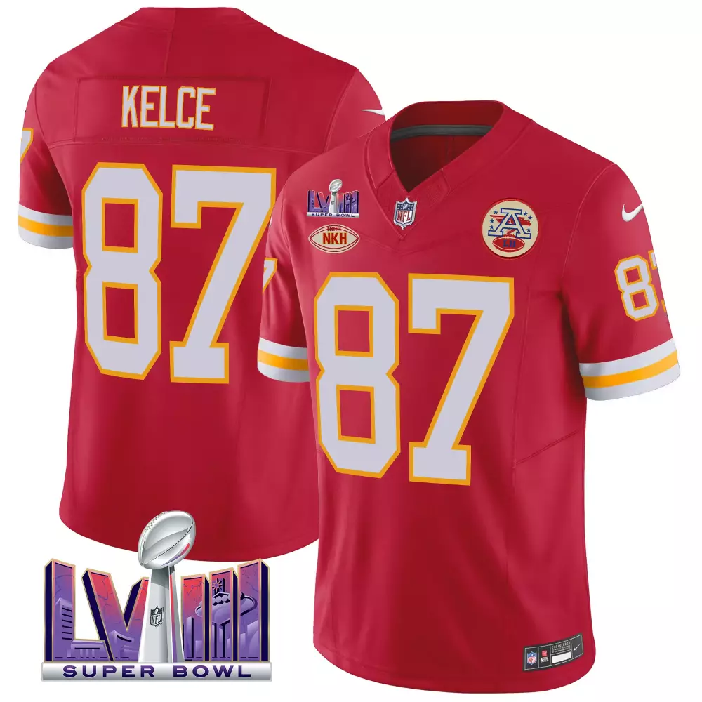 Travis Kelce 87 Jersey Red Super Bowl Lvii Champions Kansas City Chiefs Nkh Men Game
