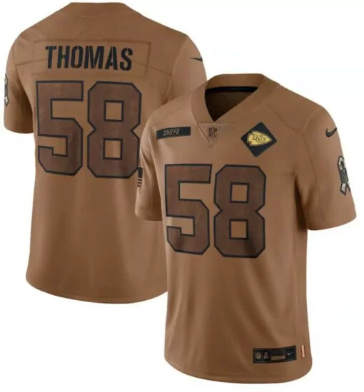 Derrick Thomas 58 Chiefs Jersey Brown Kansas City Men Dark