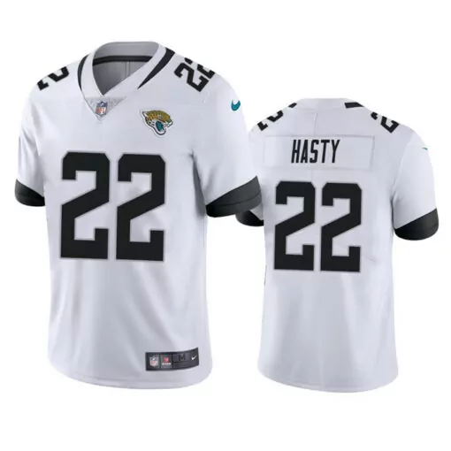 Jamycal Hasty 22 Jersey White Jacksonville Jaguars Men Alternate Black Vapor Stitched