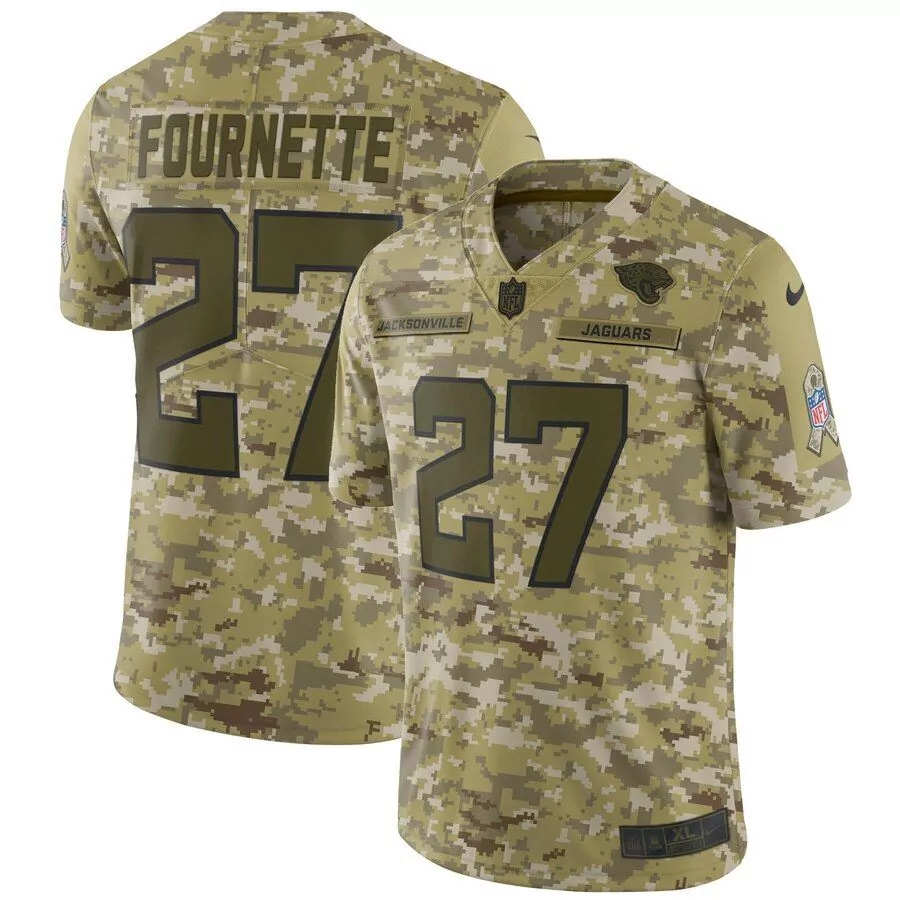Leonard Fournette 27 Jaguars Jersey Tan Salute To Service Men Digital Camouflage