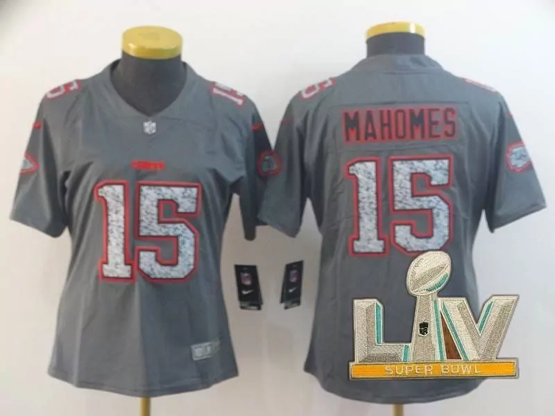 Patrick Mahomes 15 Jersey Gray Super Bowl Liv Kansas City Chiefs Men Alternate Red