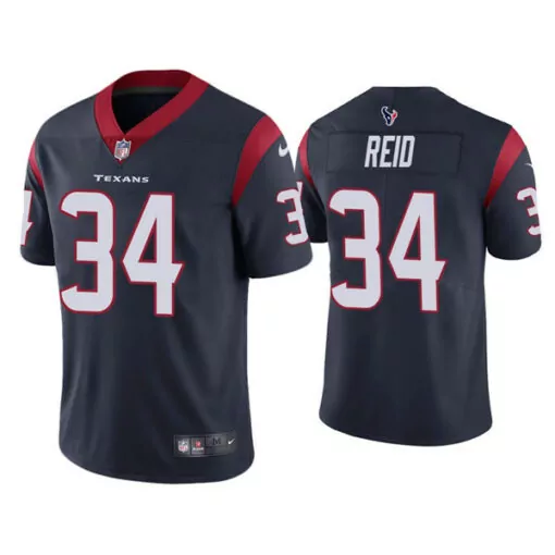 John Reid 34 Houston Texans Jersey Navy Blue Men Player Red White Vapor Stitched