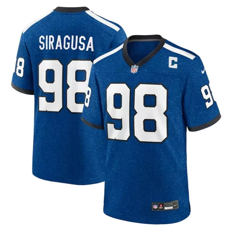 Tony Siragusa 98 New York Giants Jersey Royal Blue Men Replica White Black Alternate
