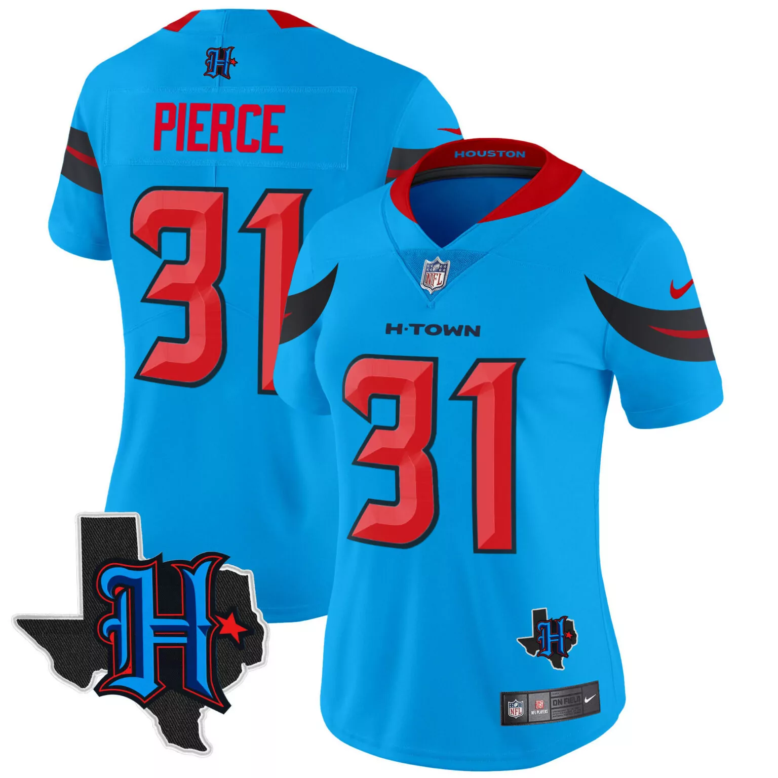 Dameon Pierce 31 Houston Oilers Jersey Light Blue City Connect Players Field Men