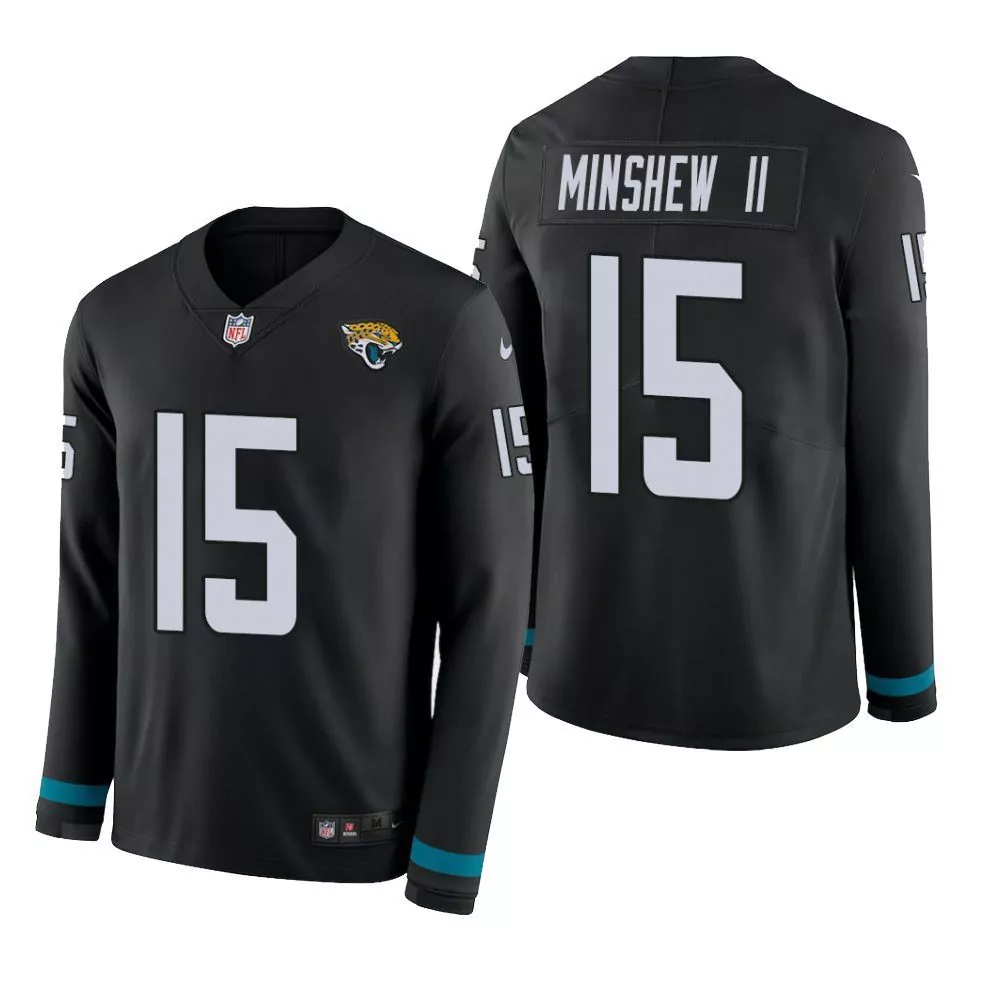 Gardner Minshew 15 Jersey Black Jacksonville Jaguars Men Replica Teal White