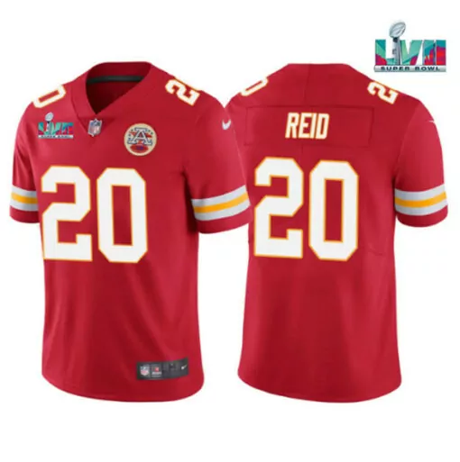 Justin Reid 20 Chiefs Jersey Red Super Bowl Lvii Men Player White Yellow Vapor Stitched
