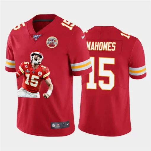 Patrick Mahomes 15 Jersey Red Super Bowl Liv Champions Kansas City Chiefs Men Player