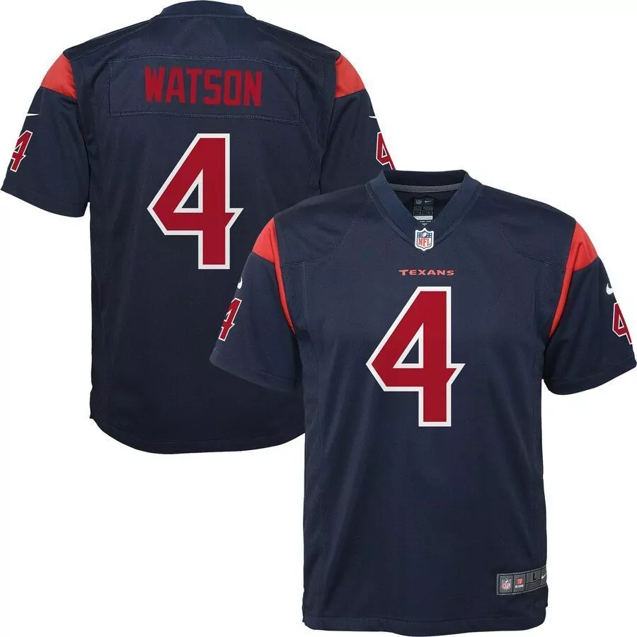 Deshaun Watson 4 Texans Jersey Navy Men Game Red White Rush