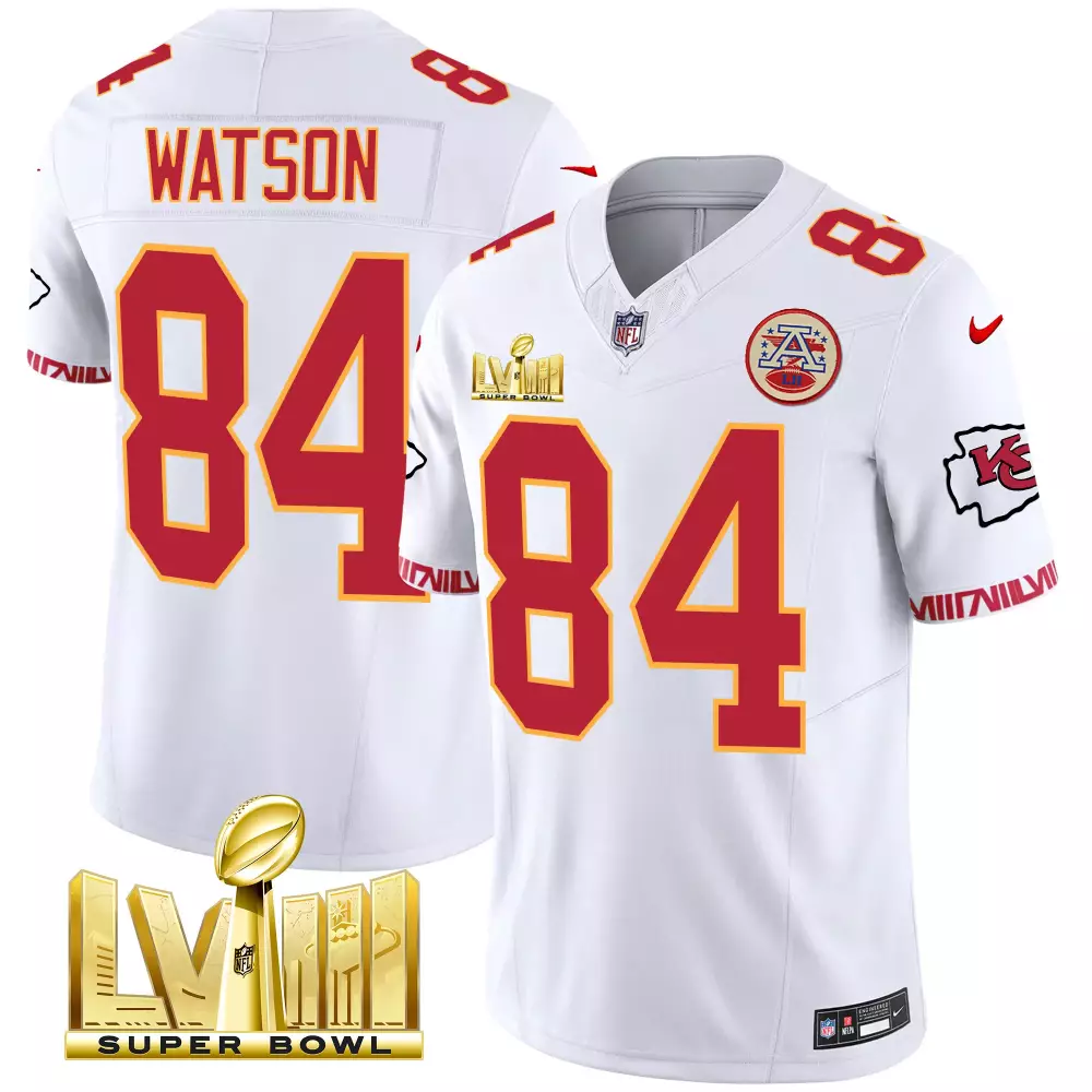 Tre Watson 84 Kansas City Chiefs Jersey White Super Bowl Lv Men Alternate Red Gold