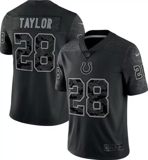 Jonathan Taylor 28 Jersey Black Indianapolis Colts Men Alternate Custom Design Grey