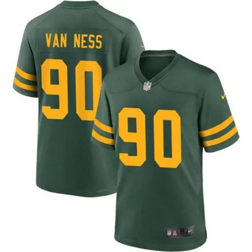 Lukas Van 90 Green Bay Packers Jersey Men Yellow Stitched Game