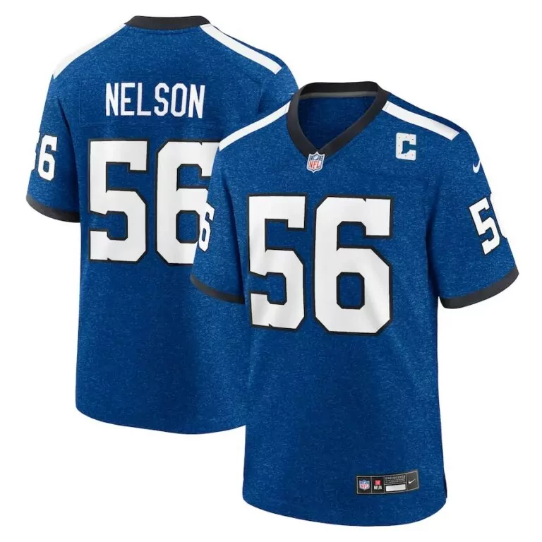 Quenton Nelson 56 New York Giants Jersey Royal Blue Men Replica White Black Alternate