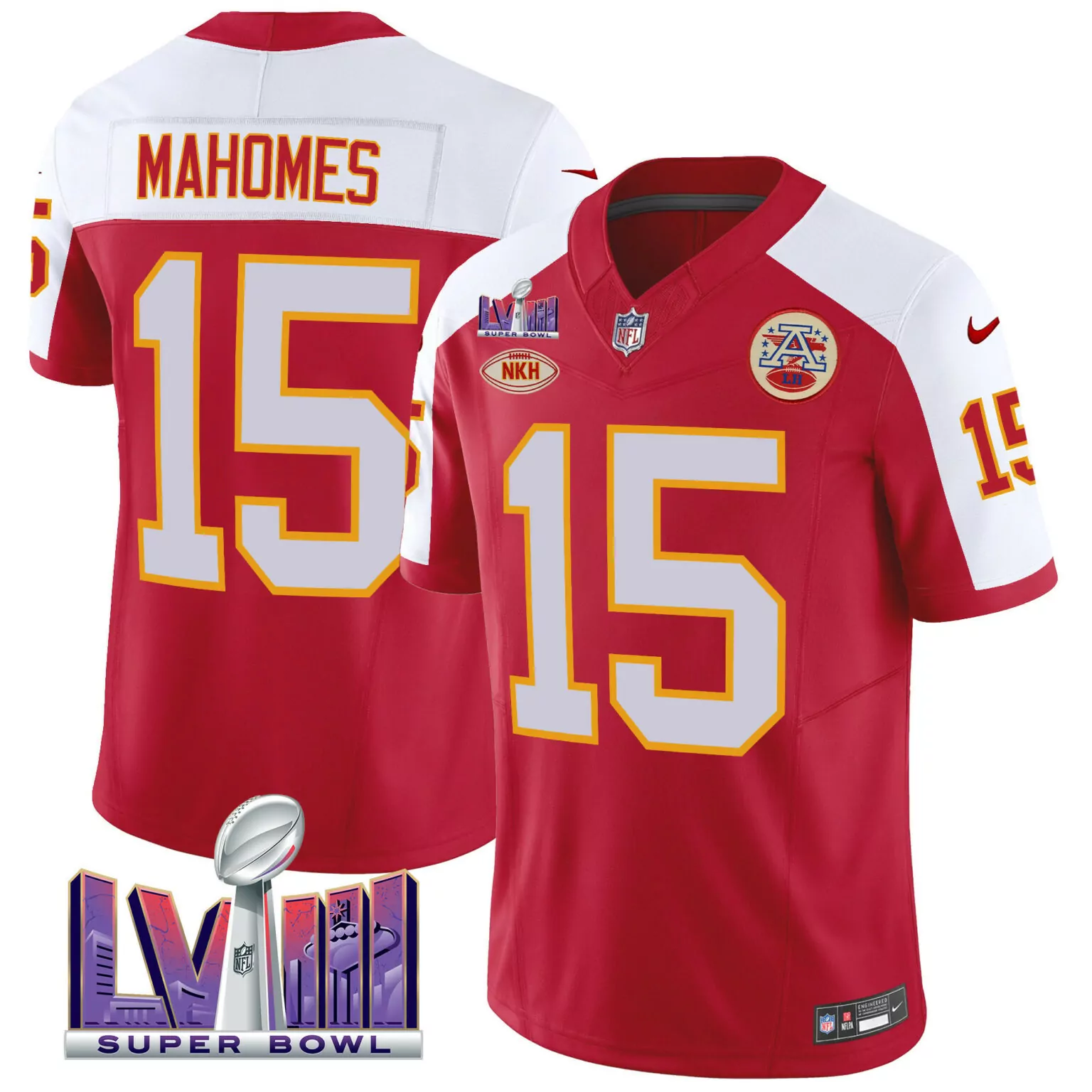 Patrick Mahomes 15 Jersey Red Super Bowl Lvii Champions Kansas City Chiefs Nkh 2022