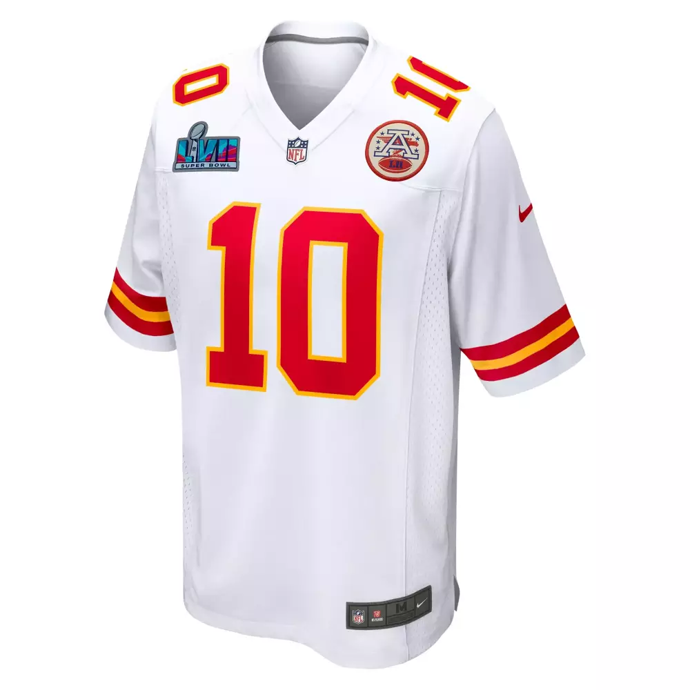 Patrick Mahomes 10 Jersey White Super Bowl Lvii Kansas City Chiefs Men Replica Alternate