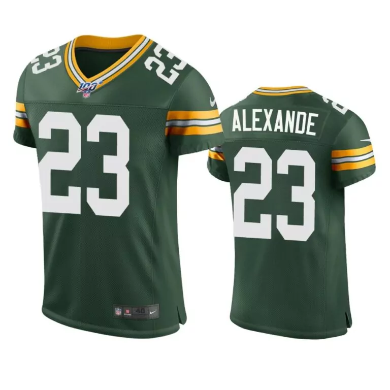 Jaire Alexander 23 Jersey Green Bay Packers Men Yellow White Vapor Elite