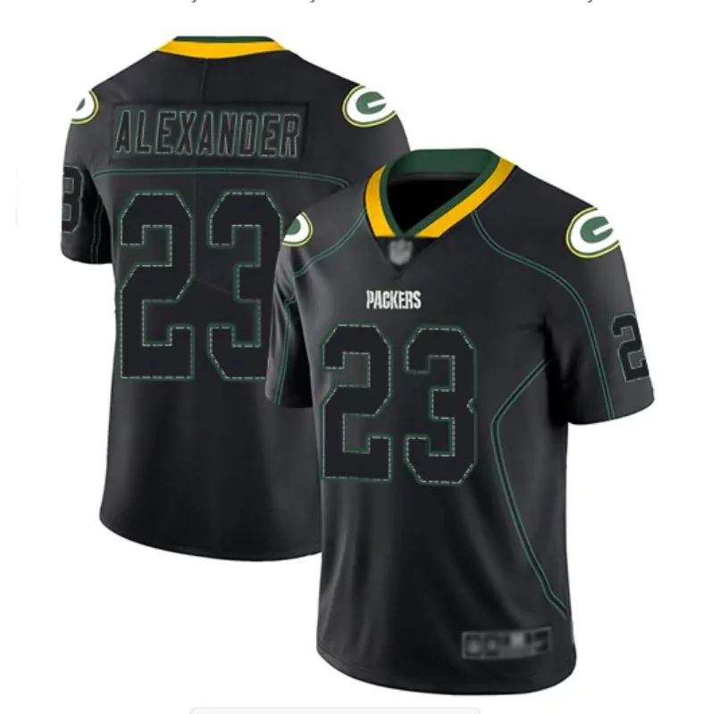 Jaire Alexander 23 Jersey Black Green Bay Packers Men Yellow Classic