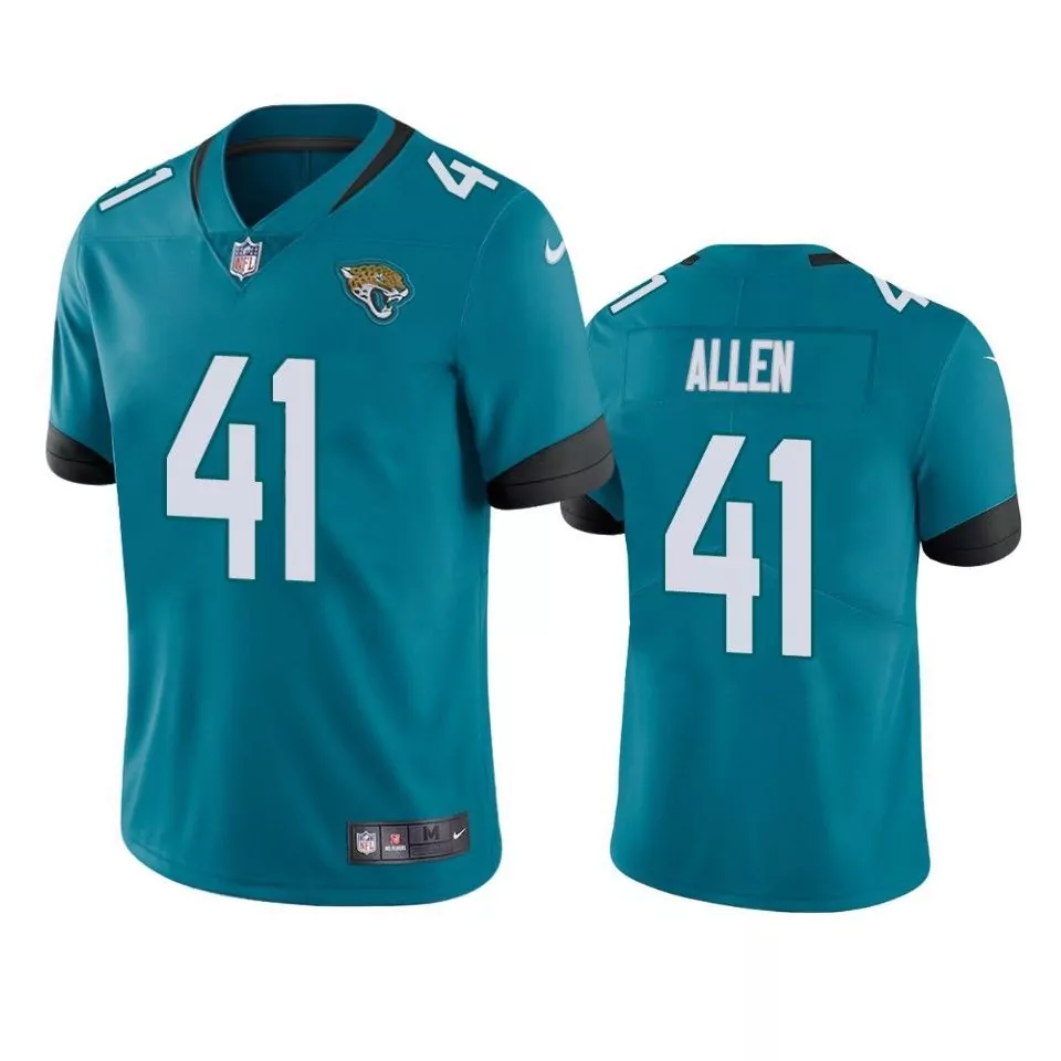 Josh Allen 41 Jaguars Jersey Teal Men Game Black Vapor Limited