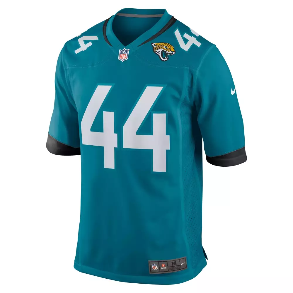 Travon Walker 44 Jersey Teal Jacksonville Jaguars Men Replica Black White Game