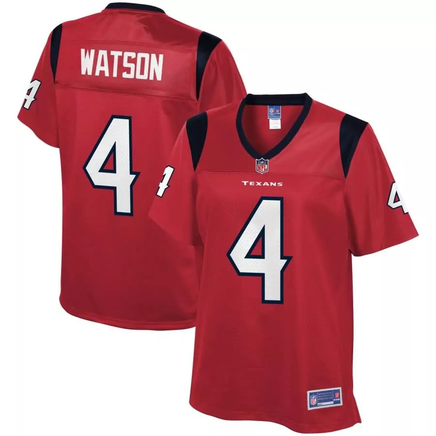 Deshaun Watson 4 Texans Jersey Red Men NFL Navy White Pro Alternate
