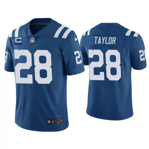 Jonathan Taylor 28 Colts Jersey Blue Men Alternate White Vapor Stitched