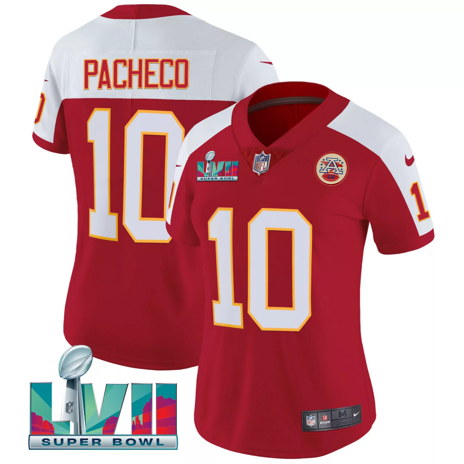 Isiah Pacheco 10 Jersey Red Super Bowl Lvii Kansas City Chiefs Afl 60th Anniversary